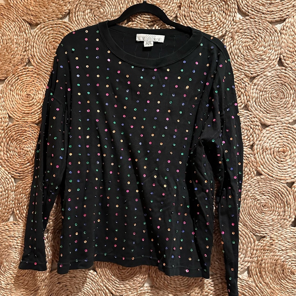 Vintage Funky Rainbow Sequin Top